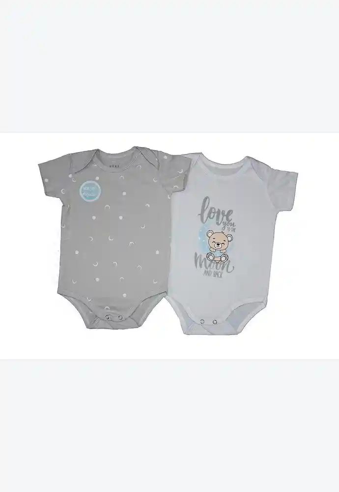 Body Set X2 100% Alg 6/9 Meses-gris