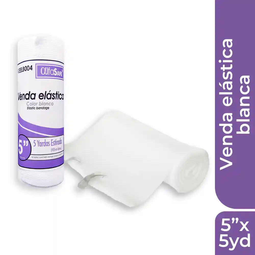 Venda Alfasafe Blanca Elastica 5 X 5yd