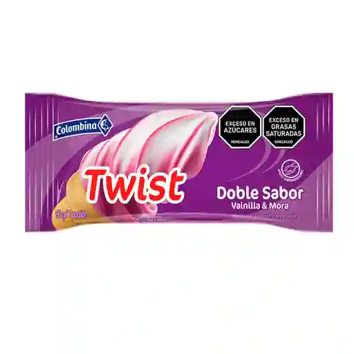Helado Cono Twist Vainilla y Mora
