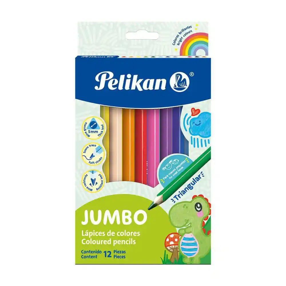 Colores Jumbo Triangular X 12 Pelikan