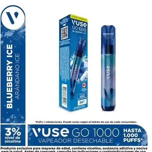 Vuse Go Vapeador Blueberry Ice 1000 Puffs 3%