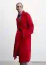 Abrigo Batin Rojo Talla 24 Mujer Mango