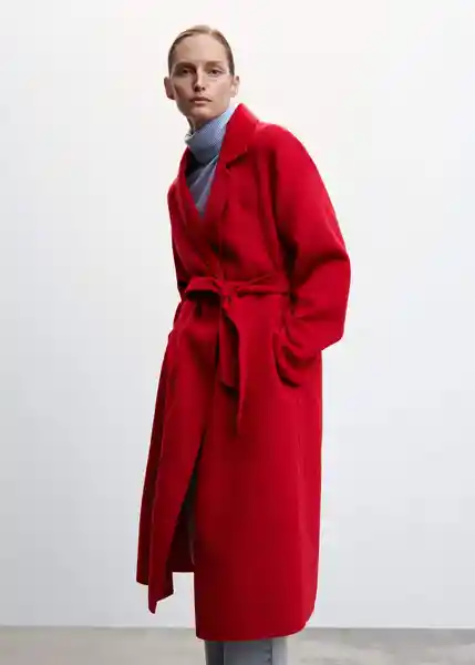 Abrigo Batin Rojo Talla 24 Mujer Mango