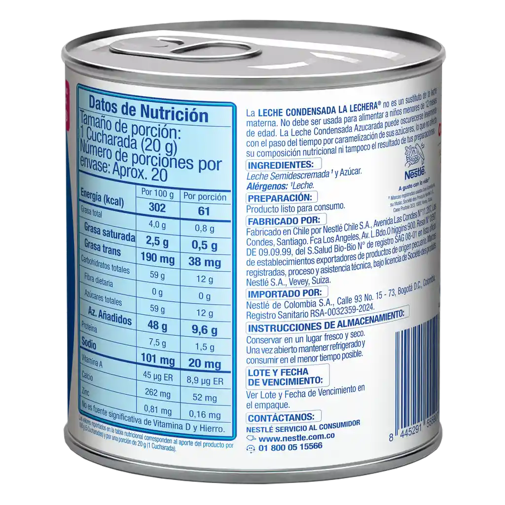 Leche condensada LA LECHERA en lata x 393g