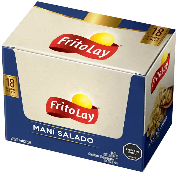 Fritolay Snack Mani Sal 50 g Pack X18