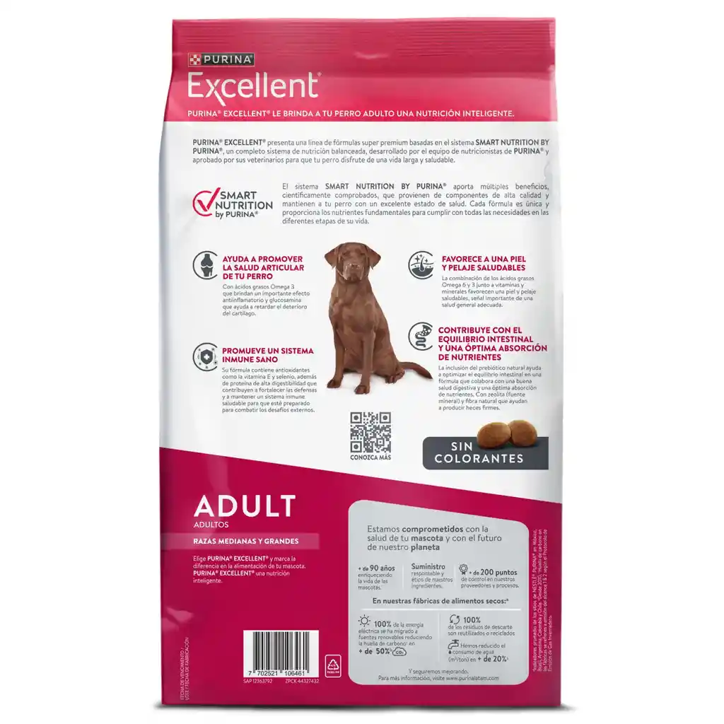 Comida para perros EXCELLENT ADULT Razas Medianas y Grandes x 3 kg