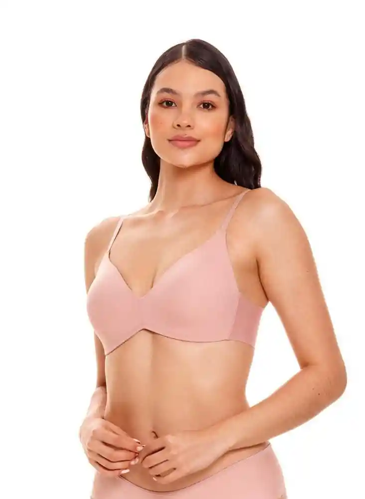 Brasier Triangular Sin Aro en Blonda 34b - Rosado