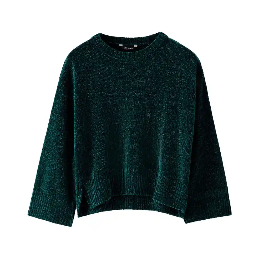 Buzo Tejido Con Cuello Redondo Manga Larga Femenino Luxu Gef Talla S