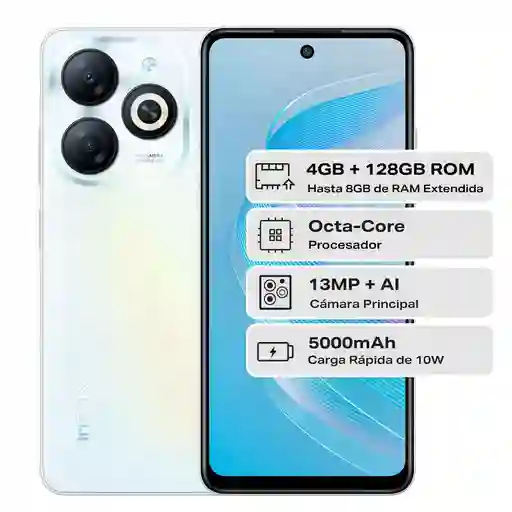 Celular Infinix Smart 8 128 Gb 4 Gb Ram Blanco Estuche/ Cargador/ Pin