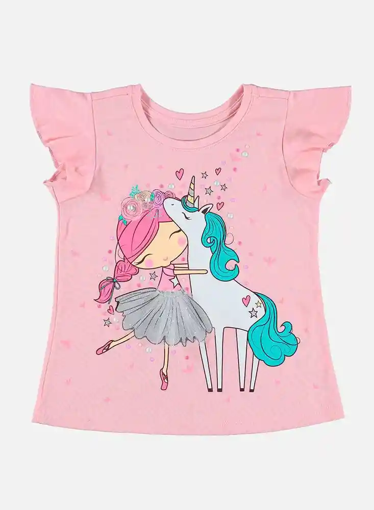 Camiseta Corta Para Bebé Niña Mic 93116770