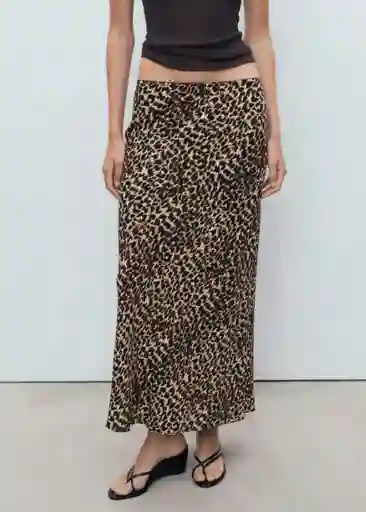 Falda Lion Marrón Talla S Mujer Mango