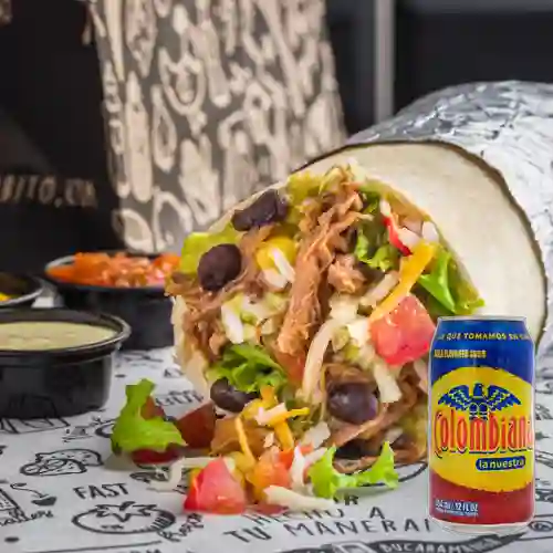 Combo Burrito de Carne Mechada + Colombiana 354 ml