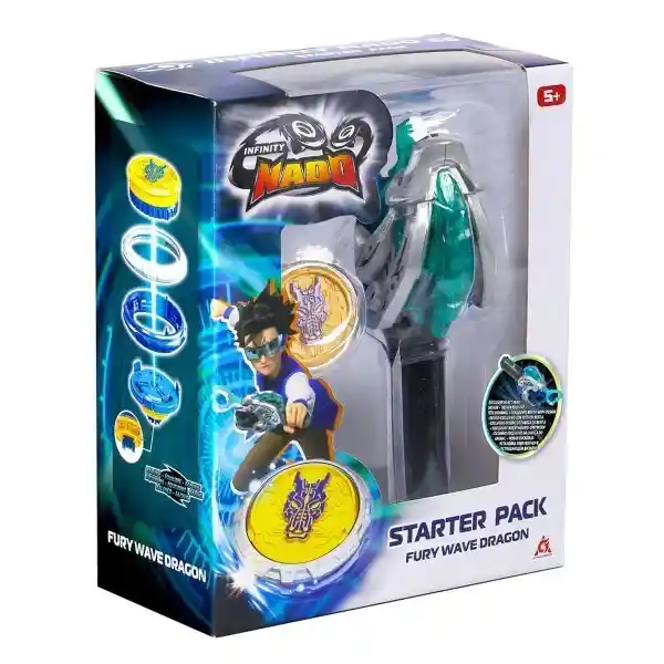 Lanzador Con Trompo Fury Wave Dragon