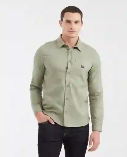 Camisa Long Sleeve Verde Oleo Medio Talla M Chevignon