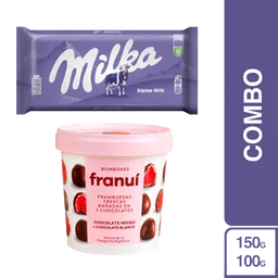 Combo Milka Original + Franui Frambuesas en Chocolate Amargo