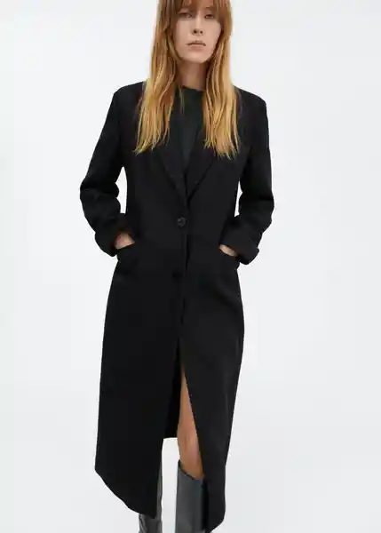 Abrigo Silence Negro Talla M Mujer Mango