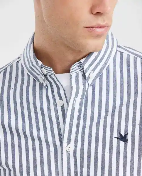 Camisa In Striped Mix Manga Larga Azul Medianoche M Chevignon