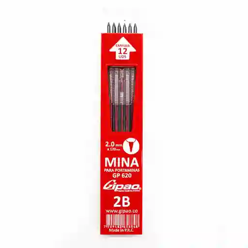 Gipao Mina 2b Rojo 2 mm