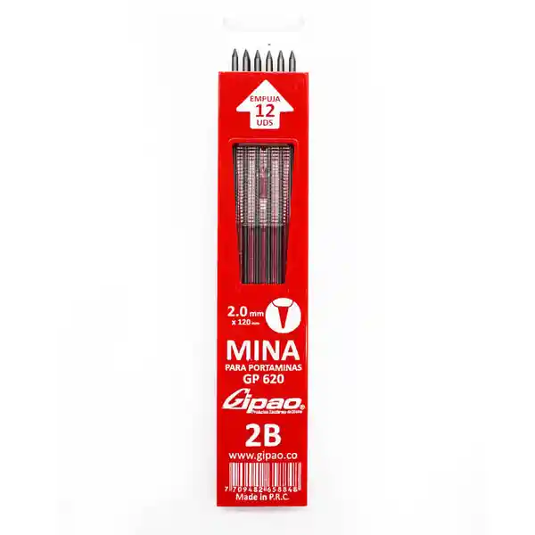 Gipao Mina 2b Rojo 2 mm