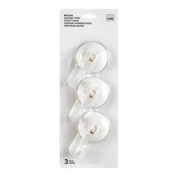 Miniso Pack de Ganchos Adhesivos Medianos