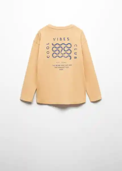 Camiseta Vibes Niños Ocre Talla 8 Mango