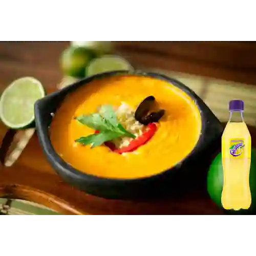 Combo Cazuela de Mariscos pequeña + Quatro 350 ml