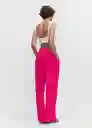 Pantalón Monchi Fucsia Talla 38 Mujer Mango