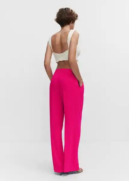 Pantalón Monchi Fucsia Talla 38 Mujer Mango