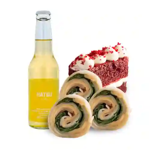Combo Sushi Wrap +porción Torta +bebida