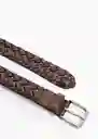 Cinturón Trenza Marrón Talla 80 Hombre Mango