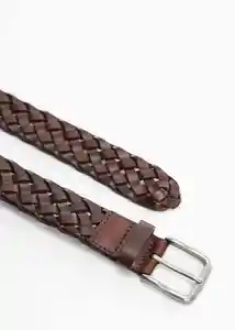 Cinturón Trenza Marrón Talla 80 Hombre Mango