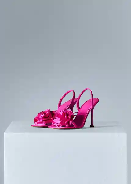 Sandalias Flor1 Fucsia Talla 40 Mujer Mango