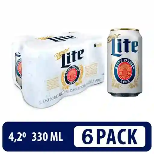 Miller Lite Six-Pack de Cerveza Rubia Pilsner
