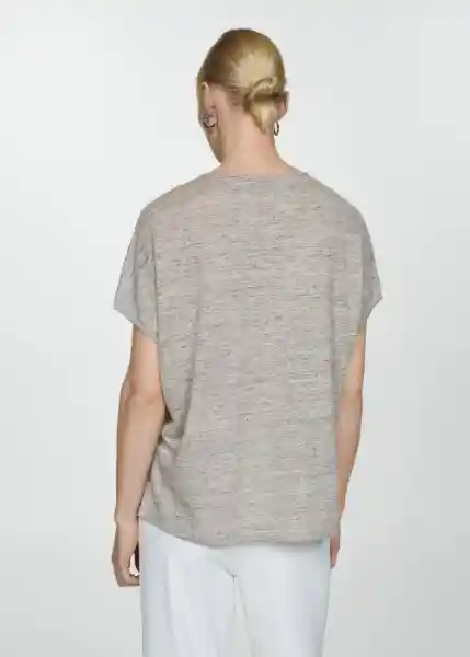 Camiseta Lint Gris Claro Vigoré Talla M Mujer Mango