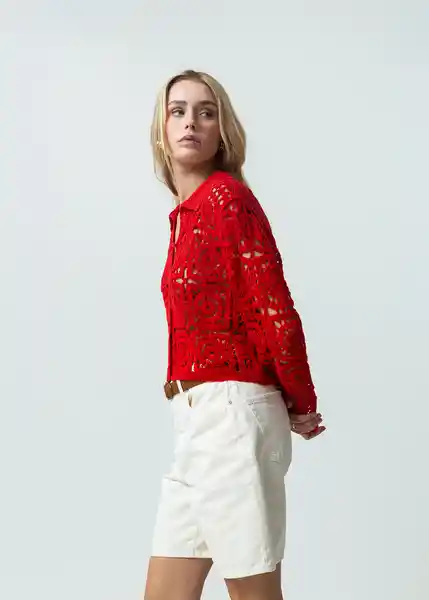 Saco Tejido Mujer Rojo Adrenalina Medio Talla S 482G037 Naf Naf