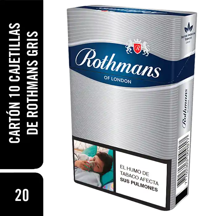 Cigarrillo Cartón De Rothmans Gris Xl 20
