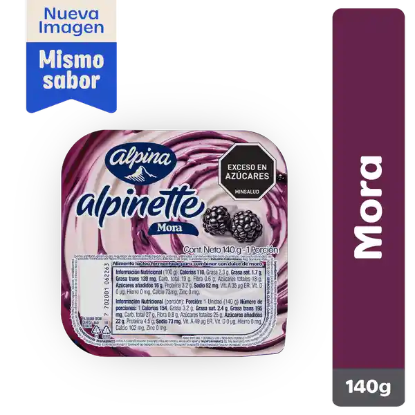 Alpinette con Dulce de Mora