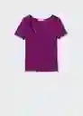 Camiseta Opal Morado Talla S Mujer Mango