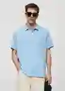 Camiseta Polo Sugarpo Celeste Talla XXL Hombre Mango