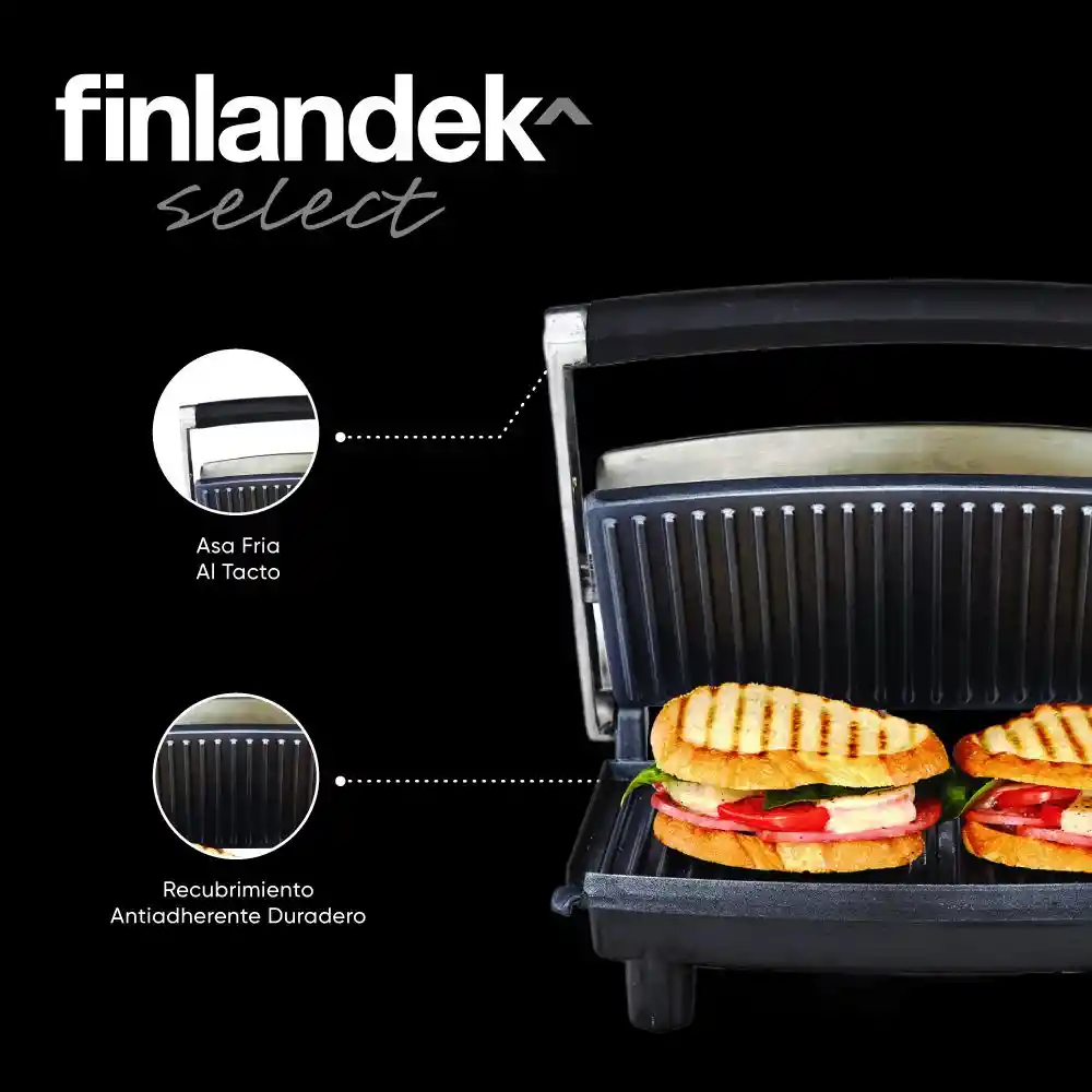 Finlandek Parrilla Panini 2 Porciones Select FI43529CO