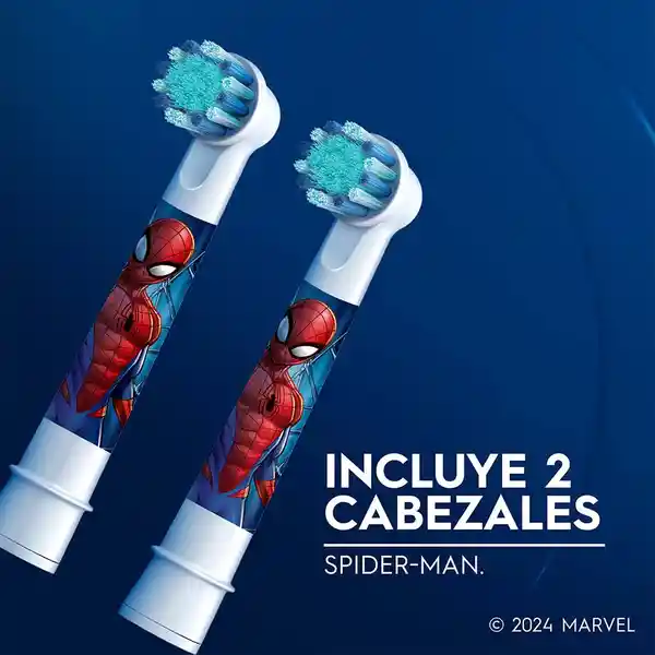 Oral-B Marvel Spider-Man Cabezal Redondo de Repuesto para Cepillo Eléctrico (+3 años) 2 Unidades
