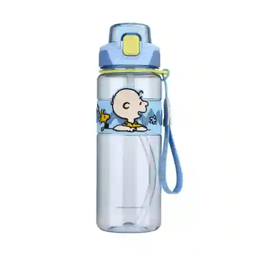 Botella de Plástico de Con Correa Snoopy Azul 800 mL Miniso