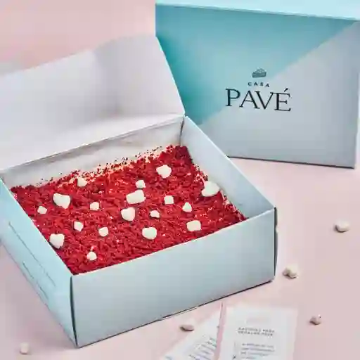 Caja x 4 pavé red velvet + corazones