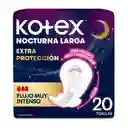 Toallas Nocturnas Largas Kotex Extra Protección 20 Und