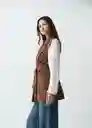 Chaleco Mujer Café Emperador Talla L 523G033 Naf Naf