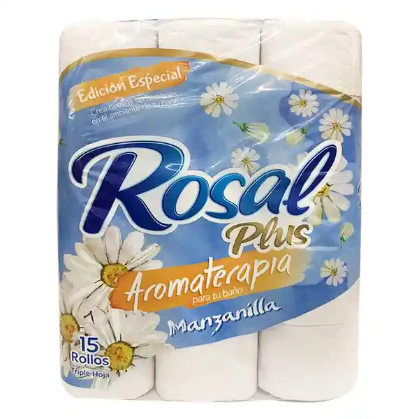 Rosal Papel Higiénico Plus Manzanilla Triple Hoja Rollos 32 m