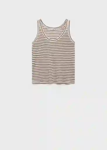 Top Lini Taupe Talla XS Mujer Mango