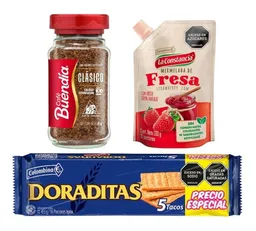 Combo Cafe Buendía + Mermelada Fresa + Crakenas Doraditas