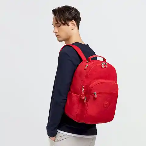 Kipling Morral Seoul Para Mujer Color Rojo