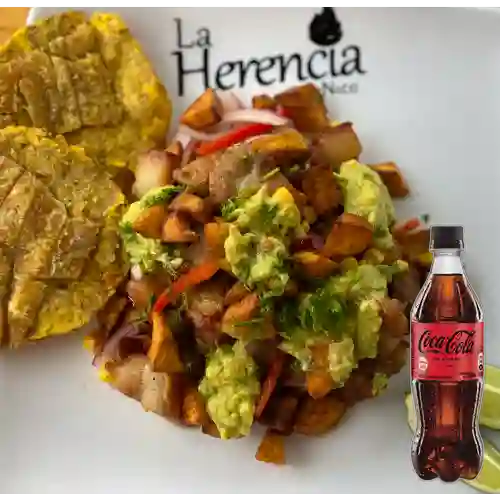 Combo Ceviche de Chicharrón +Cocacola S/az 600ML
